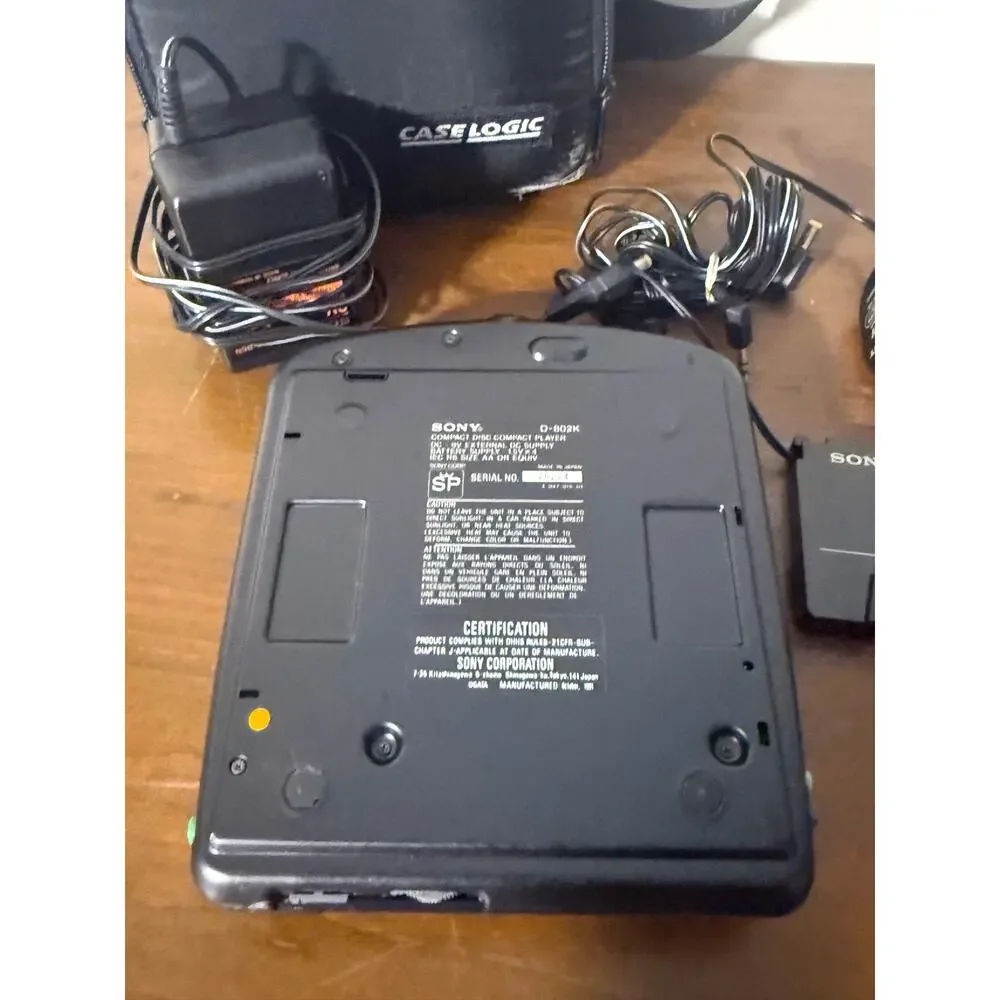 Vintage Sony D-802K Car Discman Portable CD Player w 2 Speakers - SO